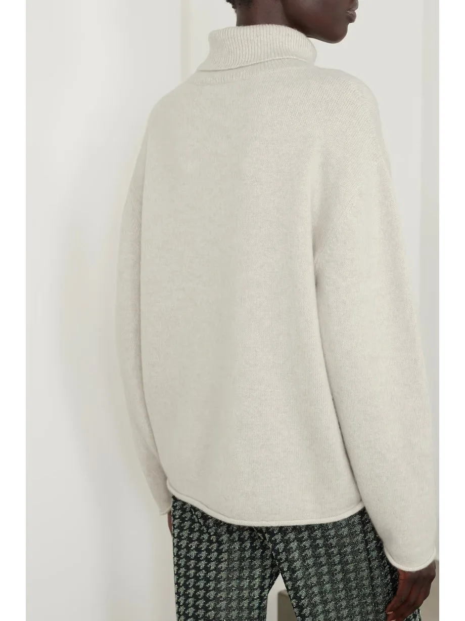 Roll-edge Turtleneck Sweater Mongolia Cashmere High Neck Classic